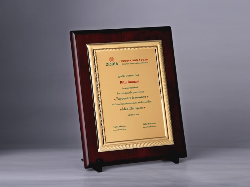 Rectangular Plaque with Gold plate