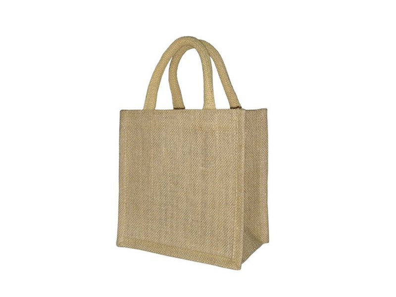 2 Jute Bag Short Cotton Cord Handle ( 25 cm end to end )