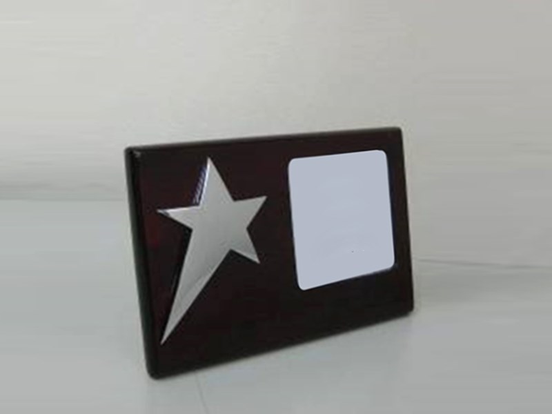 Plaque with Silver Star and Photo Frame