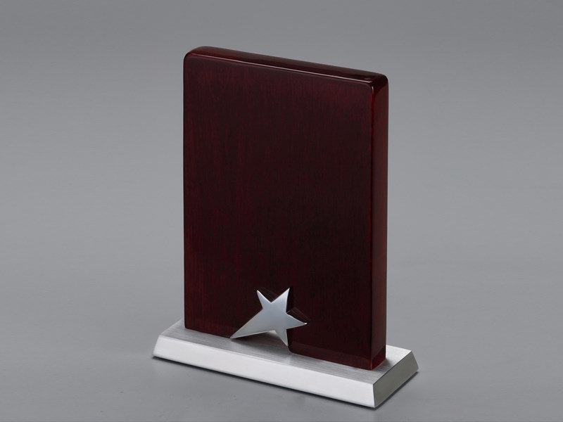 Rectangular with silver star and base