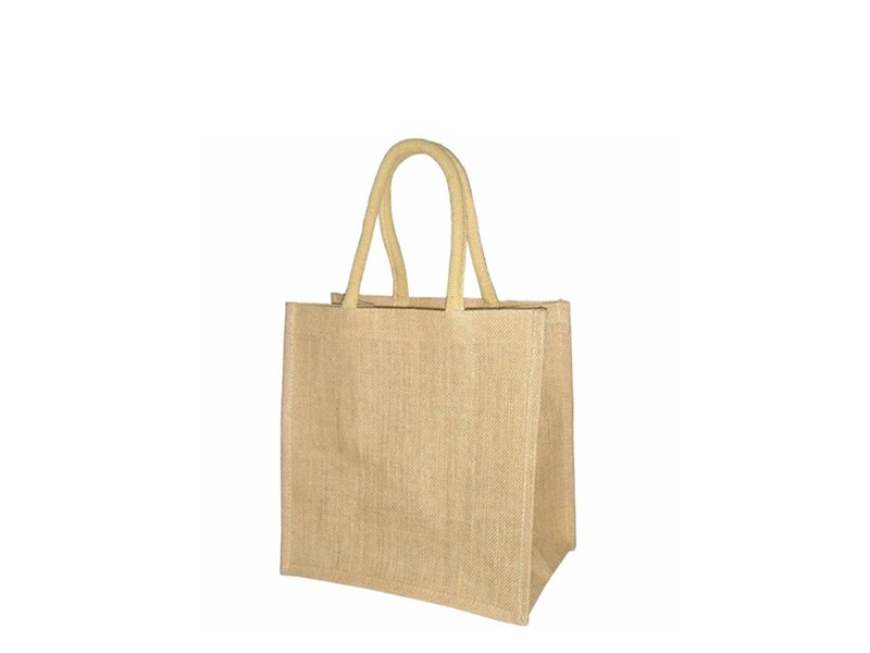 3 Jute Bag Short Cotton Cord Handle ( 40 cm end to end )