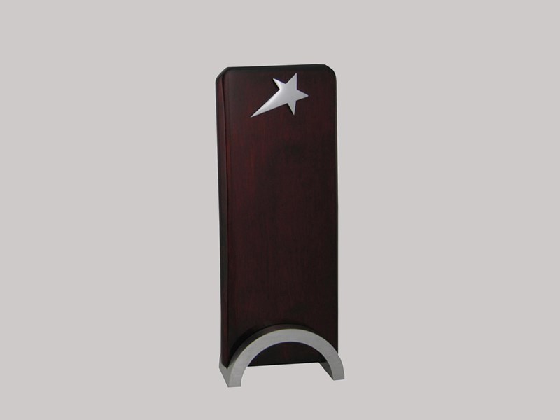 Rectangular with silver star and arch base
