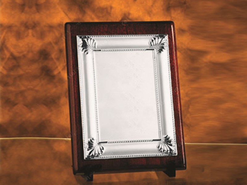 Rectangular  plaque with silver plate